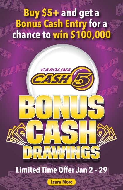 north carolina education lottery cash 5|carolina cash 5 bonus entry.